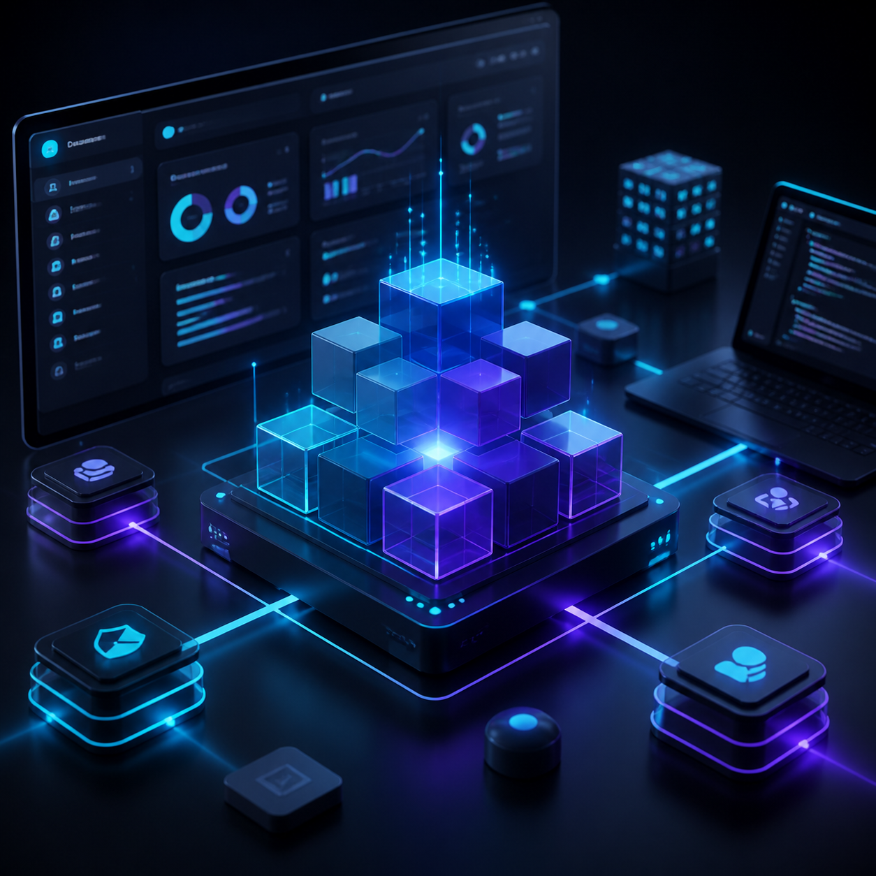 Illustration réaliste d'une application web sur mesure
